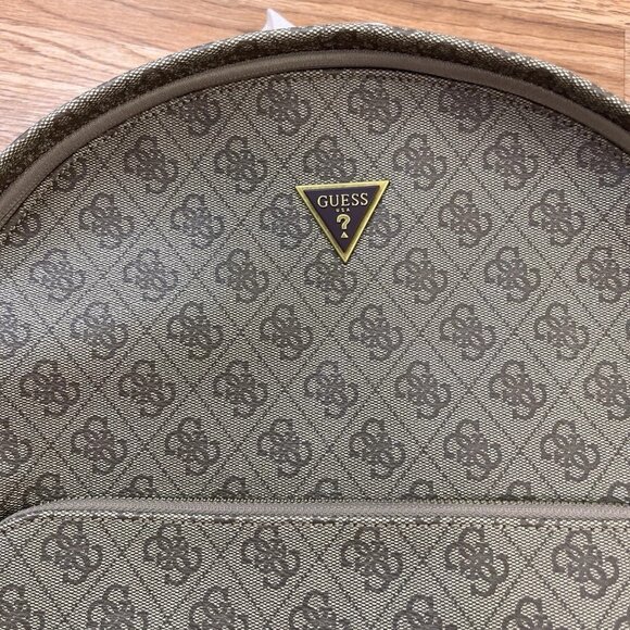 Guess Men's Vezzola Logo Backpack Beige with Dustbag NEW - Picture 2 of 11